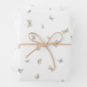 Blue and Crème Butterflies Garden Fauna Wrapping P Geschenkpapier Set (Beispiel)