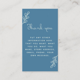 Blue and Creme Dankeschön, soziale Links Umzäunung Begleitkarte