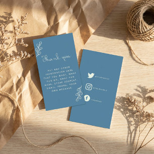 Blue and Creme Dankeschön, soziale Links Umzäunung Begleitkarte