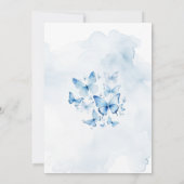 Blue and Glitzer Butterfys Geburtstagsparty Einladung (Rückseite)