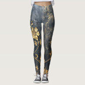 Blue and Gold 3D Leggings (Vorderseite)