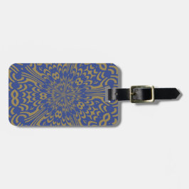 Blue and Gold Abstract Design Luggage Tag Gepäckanhänger