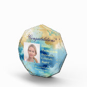 Blue and Gold Abstrakt Innovation Creativity Award Fotoblock (Rechts)