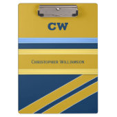 Blue and gold add name initials office klemmbrett (Vorderseite)