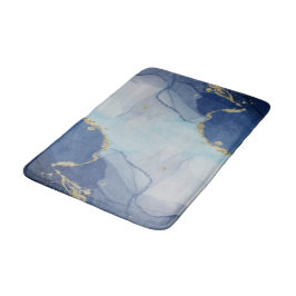 Blue and Gold Agate Abstrakt Badematte