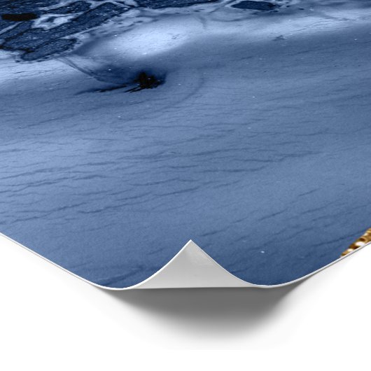 Blue and Gold Agate Border Welcome Poster (Ecke)