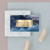 Blue and Gold Agate Business Card Visitenkarte