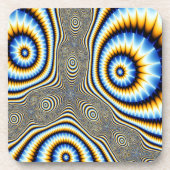 Blue and Gold Alien Eyes Abstrakt Untersetzer (Vorderseite)