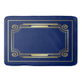 Blue and Gold Art Deco Bath Mat Badematte (Vorderseite)