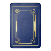 Blue and Gold Art Deco Bath Mat Badematte (Vorderseite Vertikal)