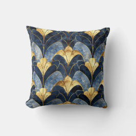 Blue and Gold Art Deco Design Kissen