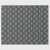 Blue and Gold Art Deco Peacock Geschenkpapier (Flach)