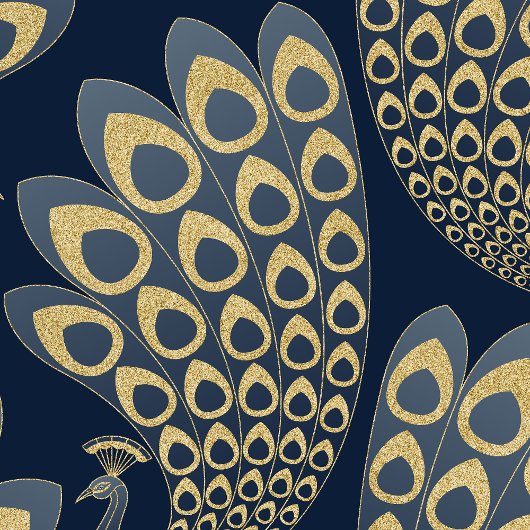 Blue and Gold Art Deco Peacock Geschenkpapier