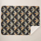 Blue and Gold Art Deco Sherpadecke (Vorderseite (Horizontal))
