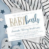 Blue and Gold Baby Bash, Couples Baby Dusche Einladung