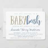 Blue and Gold Baby Bash, Couples Baby Dusche Einladung (Vorderseite)