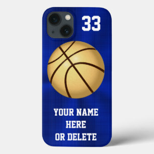 Blue and Gold Basketball Phone Fälle PERSONALISIER Case-Mate iPhone Hülle