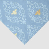 Blue and Gold Bees Series Design #1 Seidenpapier (Detail)