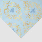 Blue and Gold Bees Series Design #5 Seidenpapier (Detail)