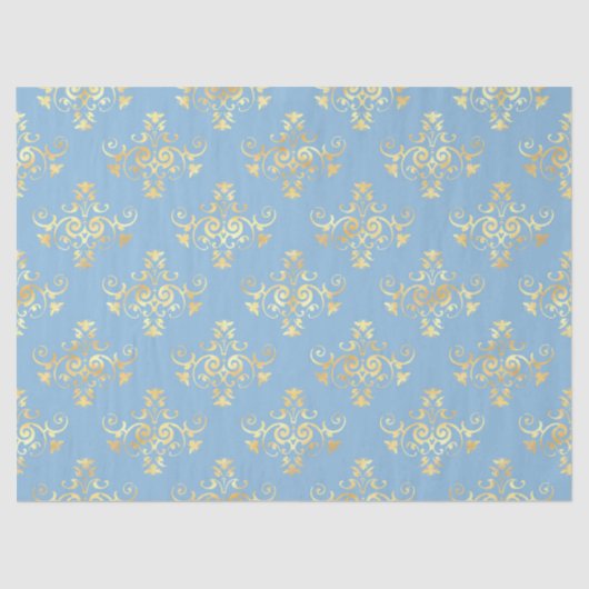 Blue and Gold Bees Series Design #7 Seidenpapier (Vorderseite)