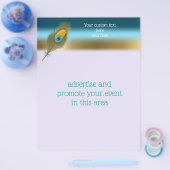 Blue and Gold Border with Peacock Feather Flyer (Einzeln)