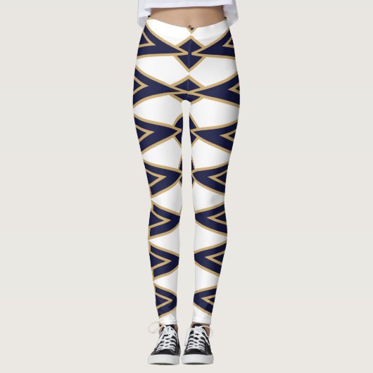 Blue and Gold Bowties Leggings (Vorderseite)
