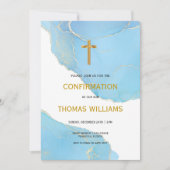 Blue-and-Gold-Boy-Bestätigung Einladung (Vorderseite)