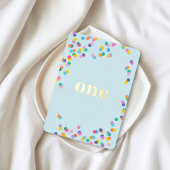 Blue and Gold Boy Fist Birthday Confetti Folieneinladung