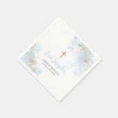 Blue and Gold Boys Christening Taufe Napkins Serviette (Ecke)