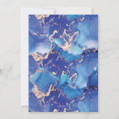 Blue and Gold Brunch & Bubbly Einladung (Rückseite)