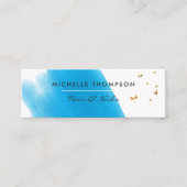 Blue and Gold Brushstrokes Square Business Card Mini Visitenkarte (Vorderseite)