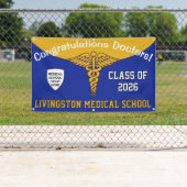 Blue and Gold Caduceus Medical School Abschluss Banner (Insitu)