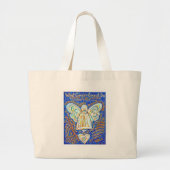 Blue and Gold Cancer Angel Bag Jumbo Stoffbeutel (Vorne)