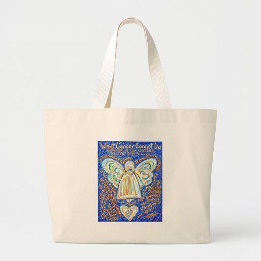 Blue and Gold Cancer Angel Bag Jumbo Stoffbeutel (Vorne)