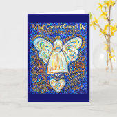 Blue and Gold Cancer Angel Card Karte (Gelbe Blume)