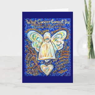 Blue and Gold Cancer Angel Card Karte