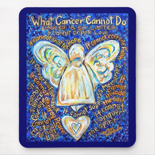 Blue and Gold Cancer Angel Mousepad (Vorne)