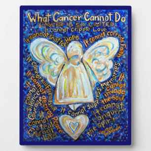 Blue and Gold Cancer Angel Painting Gedicht Plaque Fotoplatte