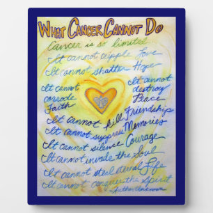 Blue and Gold Cancer Angel Painting Gedicht Plaque Fotoplatte