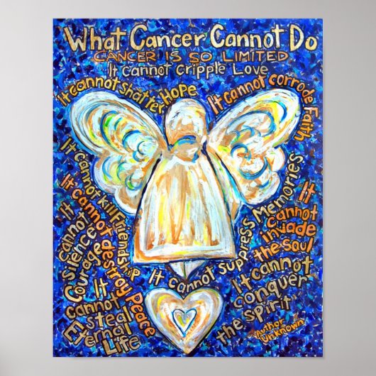 Blue and Gold Cancer Angel Poster (Vorne)