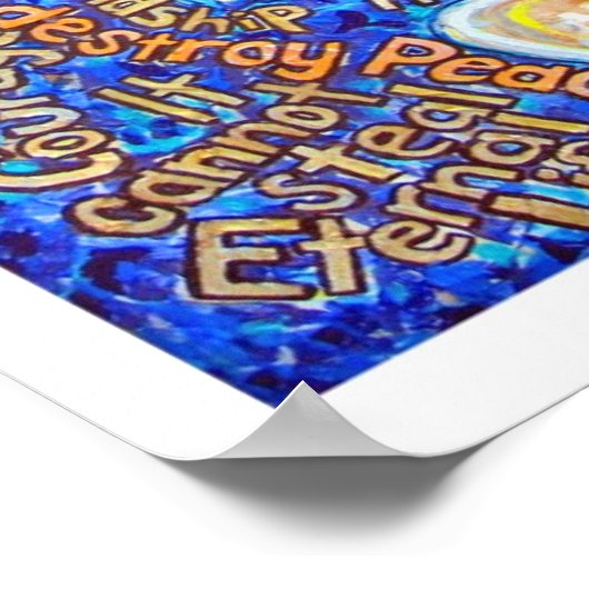 Blue and Gold Cancer Angel Poster (White Edge) (Ecke)