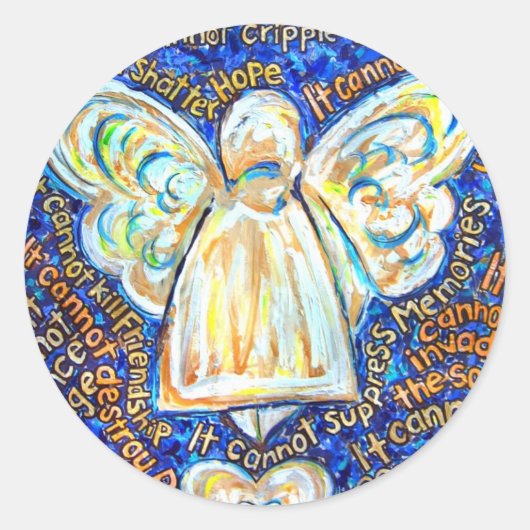 Blue and Gold Cancer Angel Stickers (Vorderseite)