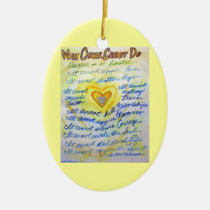 Blue and Gold Cancer Heart Ornament Customized