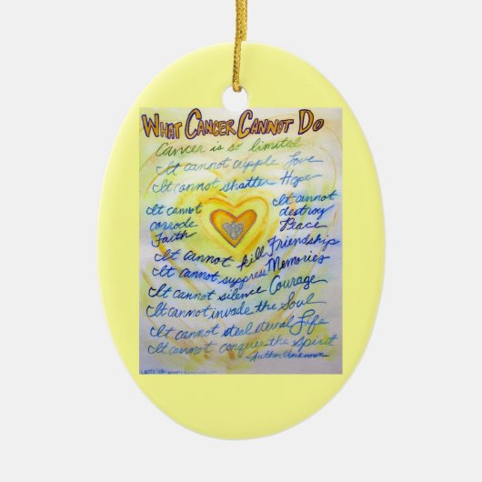 Blue and Gold Cancer Heart Ornament Customized (Vorne)