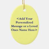 Blue and Gold Cancer Heart Ornament Customized (Hinten)