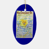 Blue and Gold Cancer Heart Ornament Customized (Rechts)