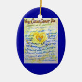 Blue and Gold Cancer Heart Ornament Customized (Vorne)
