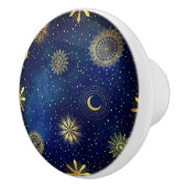 Blue and Gold Celestial Keramik Pull Keramikknauf (Rechts)