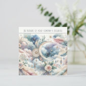 Blue and Gold Celestial Moon Dream Catcher Wedding Einladung (Stehend Vorderseite)