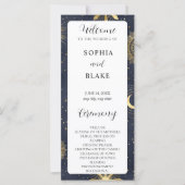 Blue and Gold Celestial Wedding Program (Vorderseite)